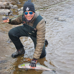 Cold day to catch steelheads on the Anchor River outside of Homer